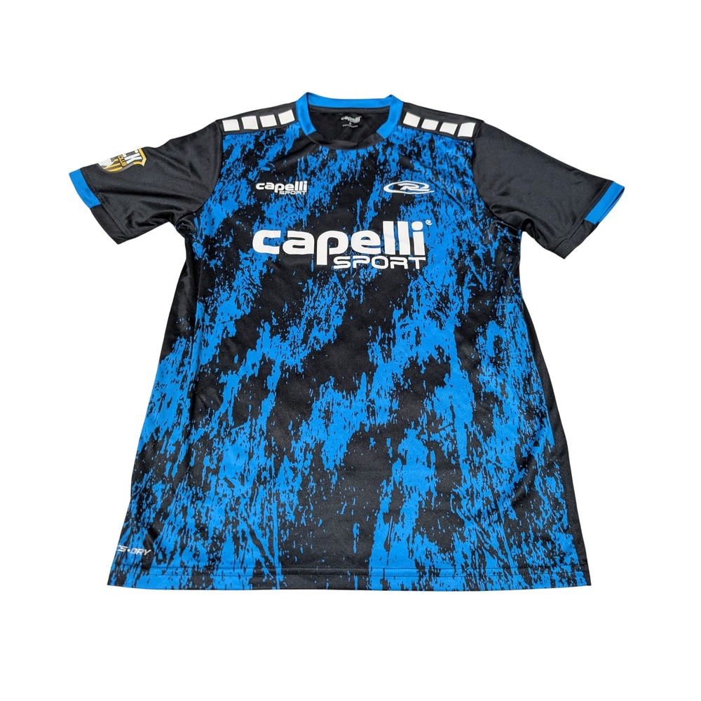 Capelli Sport Soccer Jersey Mens S Blue Black Rock Soccer Club 55  Athletic